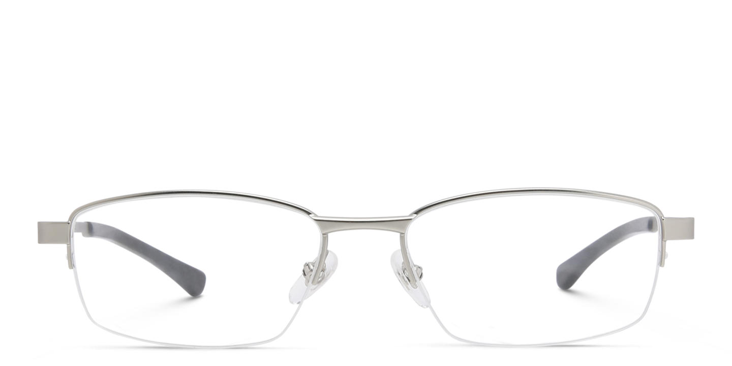 EYE'M Half Rim Rectangle Eyeglasses in Silver – Product Photo 0