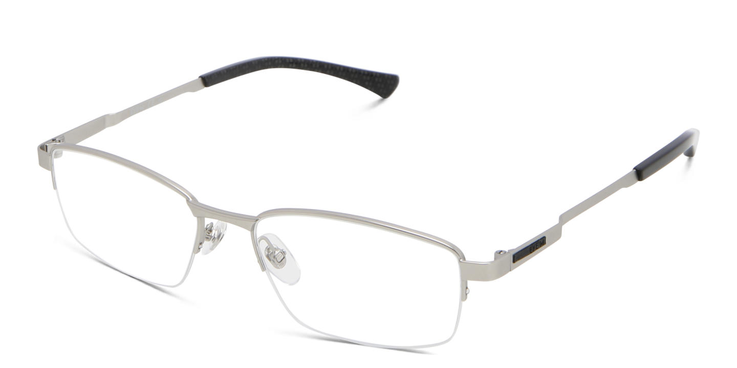 EYE'M Half Rim Rectangle Eyeglasses in Silver – Product Photo 2