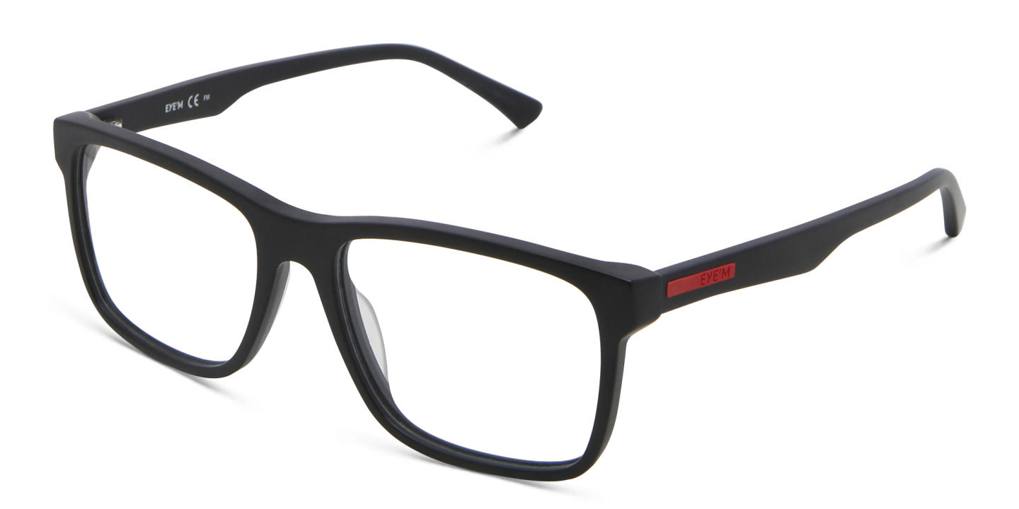 EYE'M Rectangle Eyeglasses in Black – Product Photo 2