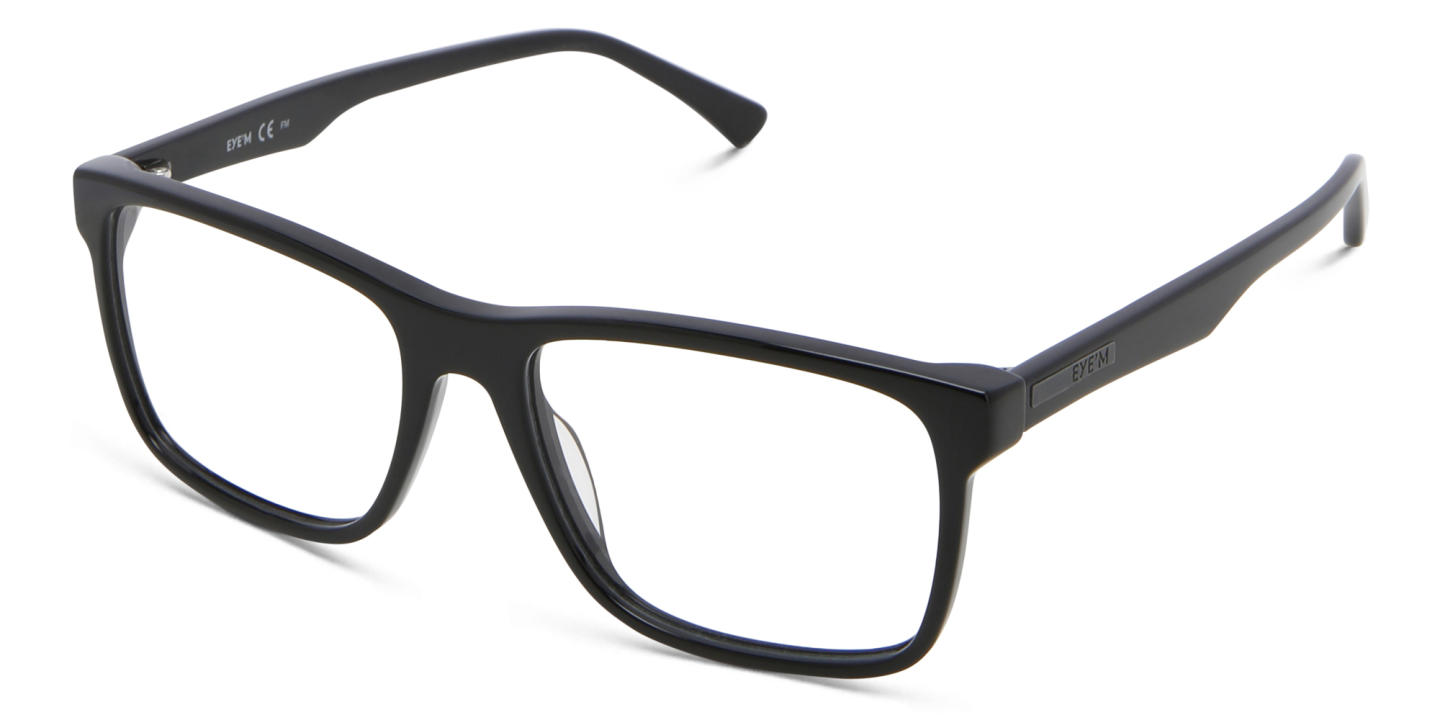 EYE'M Rectangle Eyeglasses in Shiny Black – Product Photo 2