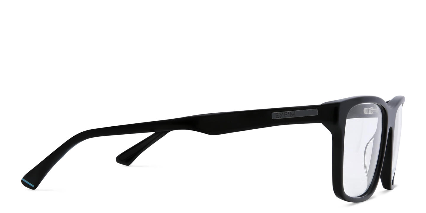 EYE'M Rectangle Eyeglasses in Shiny Black – Product Photo 3