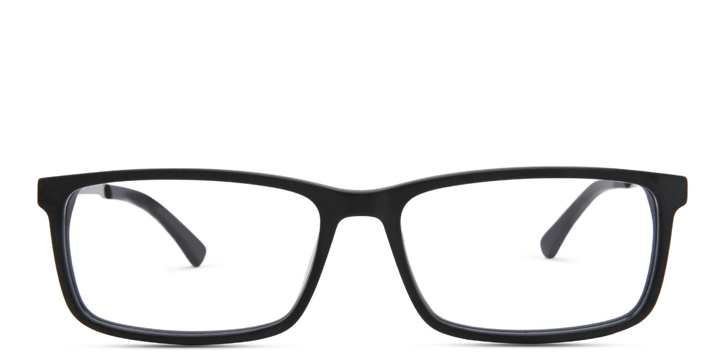 EYE'M Wide Rectangle Eyeglasses in Black – Product Photo 0