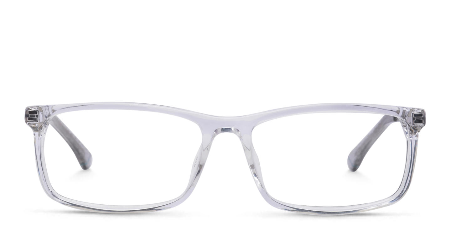 EYE'M Wide Rectangle Eyeglasses in Clear – Product Photo 0