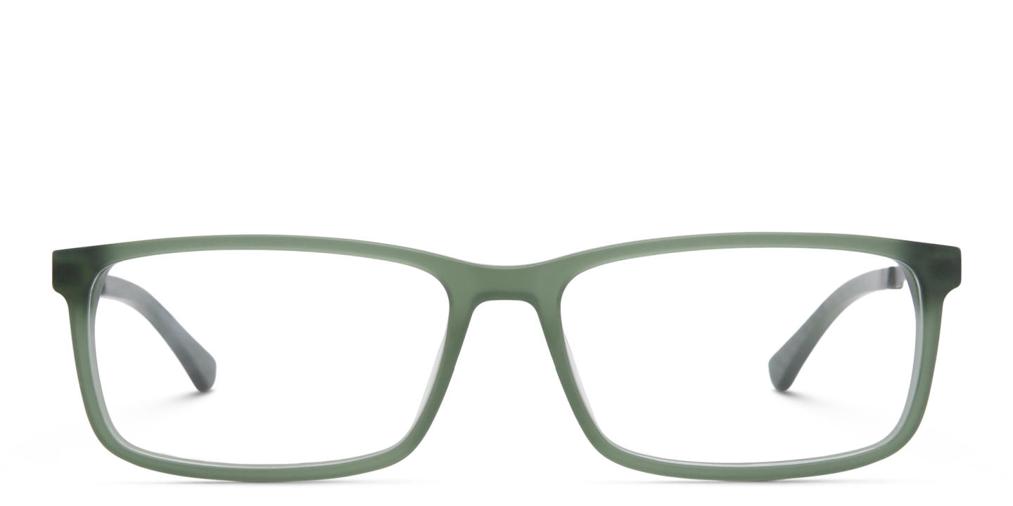 EYE'M Wide Rectangle Eyeglasses in Green – Product Photo 0