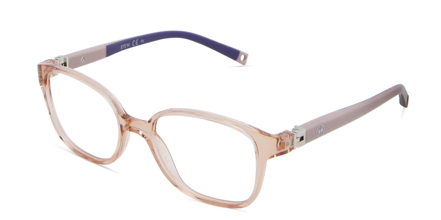 EYE'M Kids Rectangle Eyeglasses in Nude – Product Photo 1