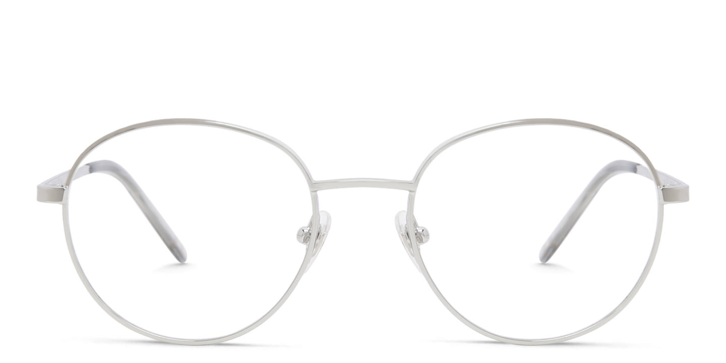 EYE'M Kids Round Eyeglasses in Silver – Product Photo 0