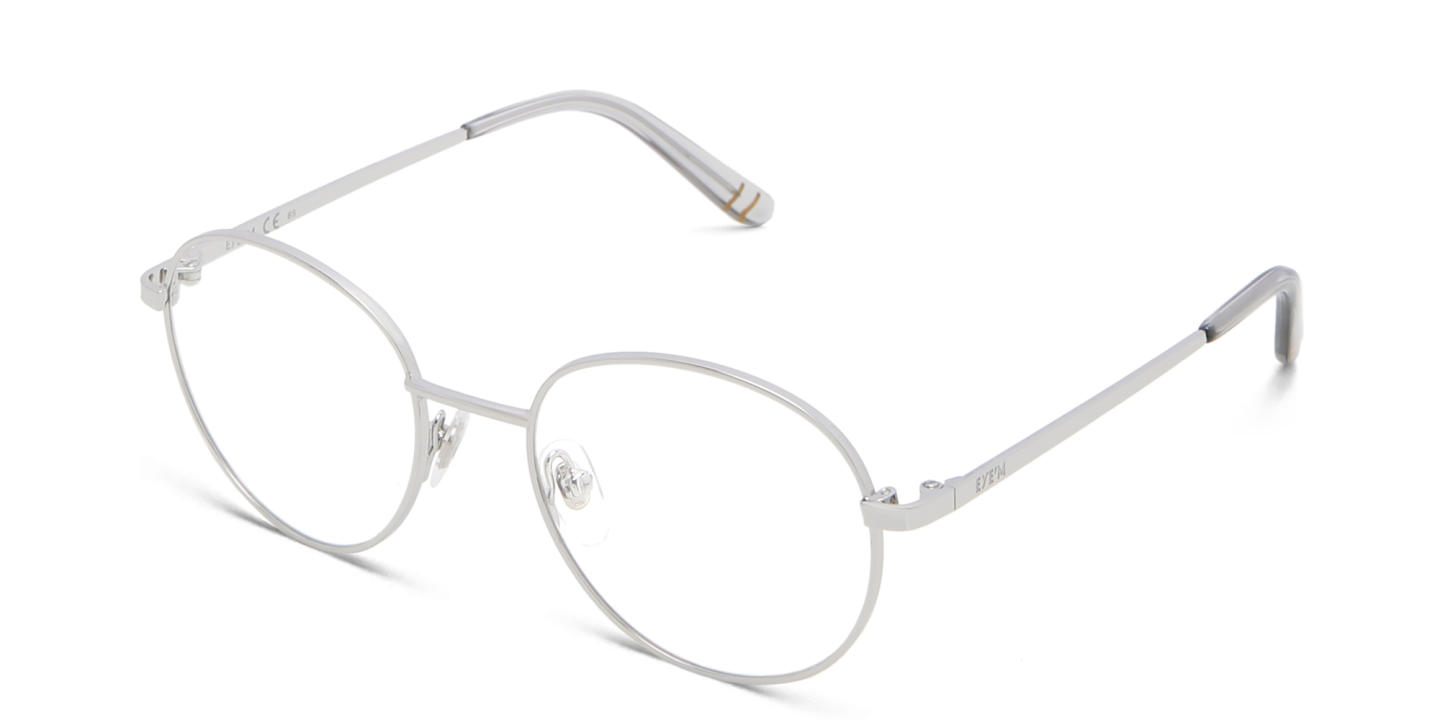 EYE'M Kids Round Eyeglasses in Silver – Product Photo 1