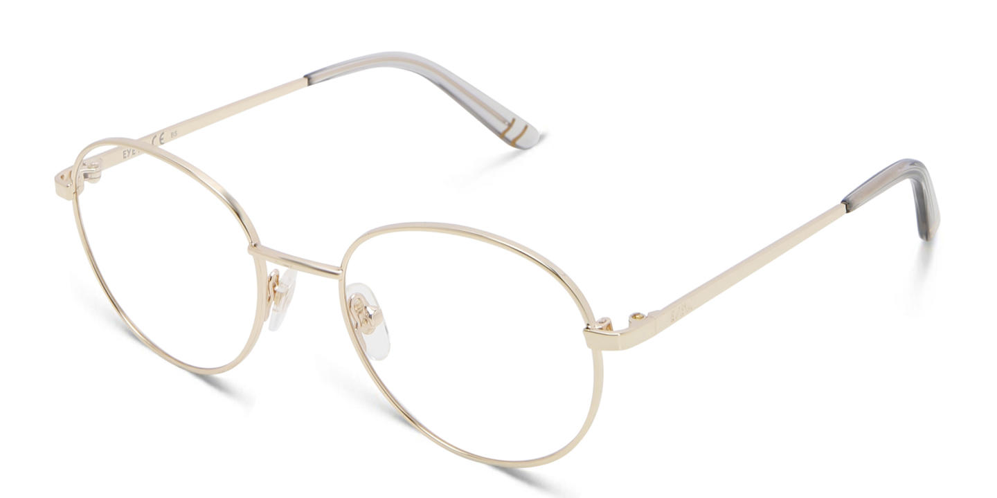EYE'M Kids Round Eyeglasses in Gold – Product Photo 1