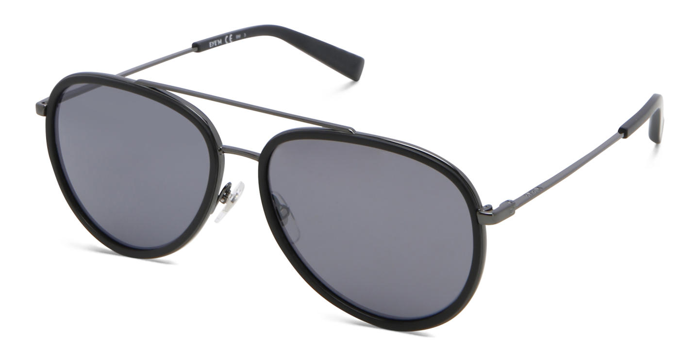 Shop EYE'M Unisex Aviator Sunglasses in Black Grey online.