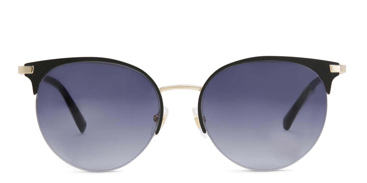 Shop EYE'M Half Rim Round Sunglasses in Black online.