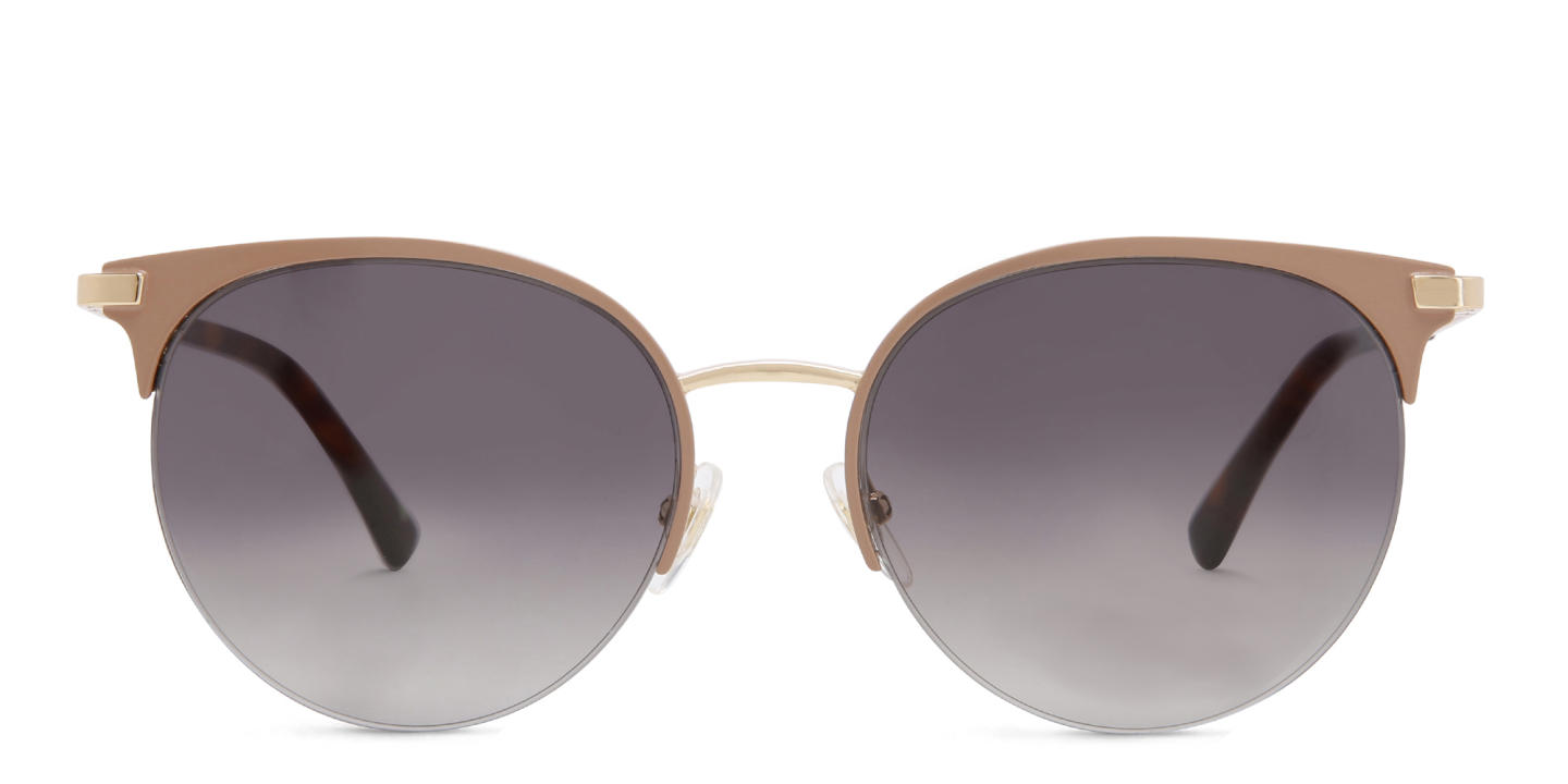 Shop EYE'M Half Rim Round Sunglasses in Nude online.