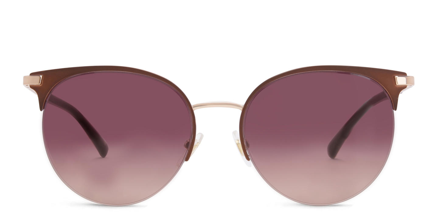 Shop EYE'M Half Rim Round Sunglasses in Red online.