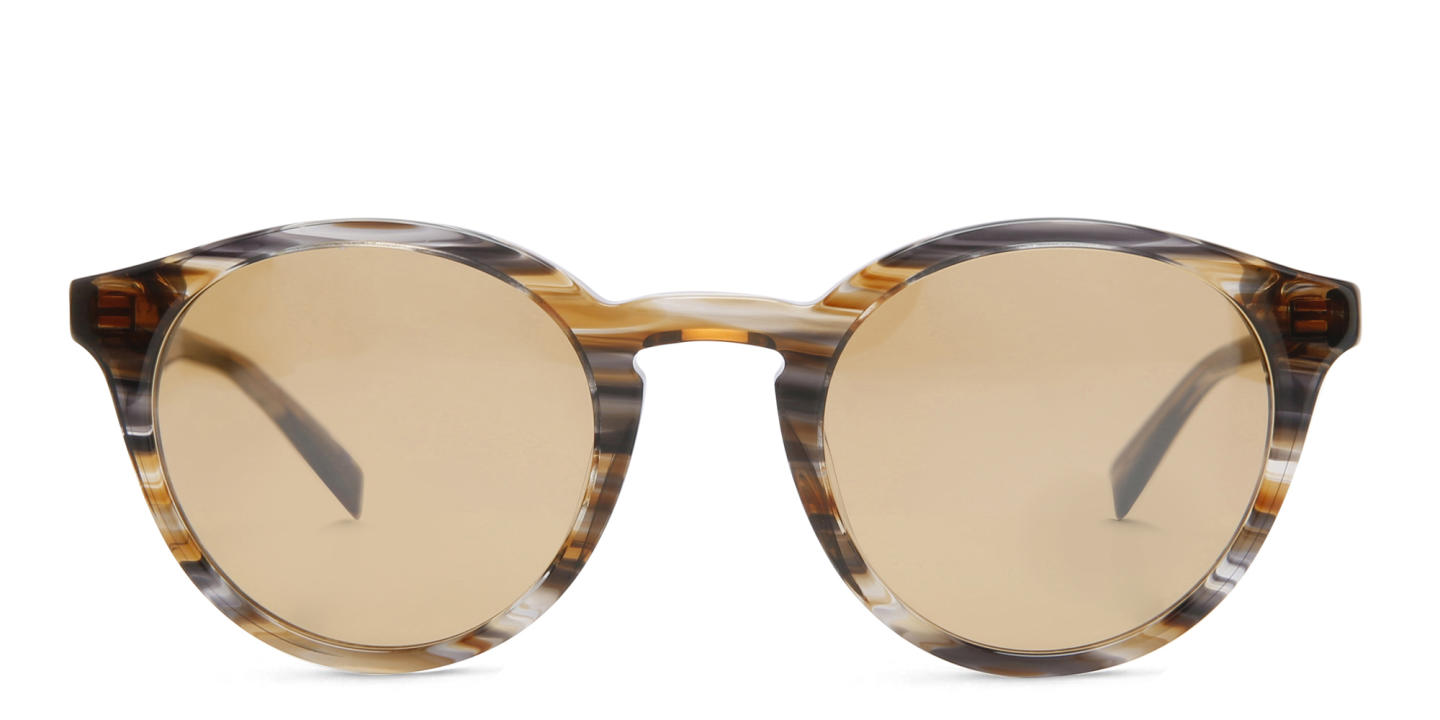Shop EYE'M Round Sunglasses in Brown online.
