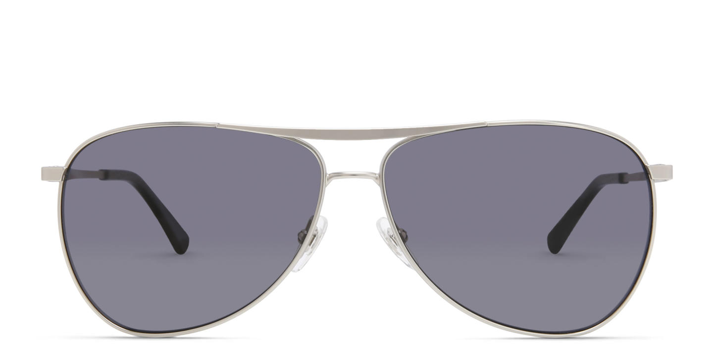 EYE'M Wide Aviator Sunglasses in Silver – Product Photo 0