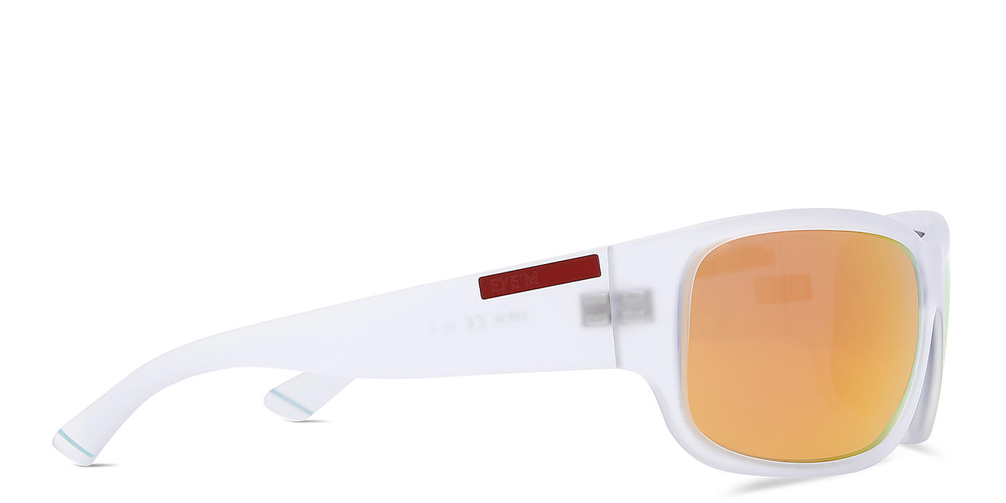 EYE'M Wide Rectangle Sunglasses in Clear – Product Photo 3