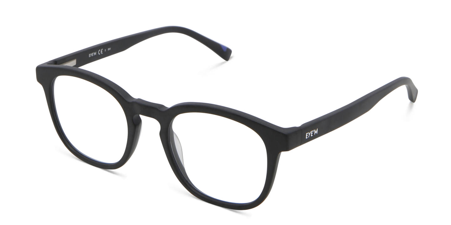 EYE'M Square Eyeglasses in Black – Product Photo 2