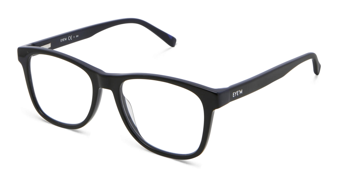 Shop EYE'M Square Eyeglasses in Black online.