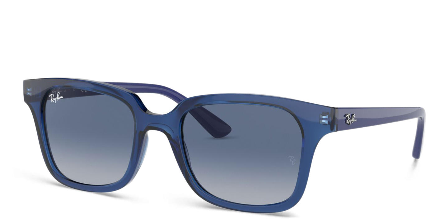 Ray-Ban Junior Kids Square Sunglasses in Transparent Blue – Product Photo 1