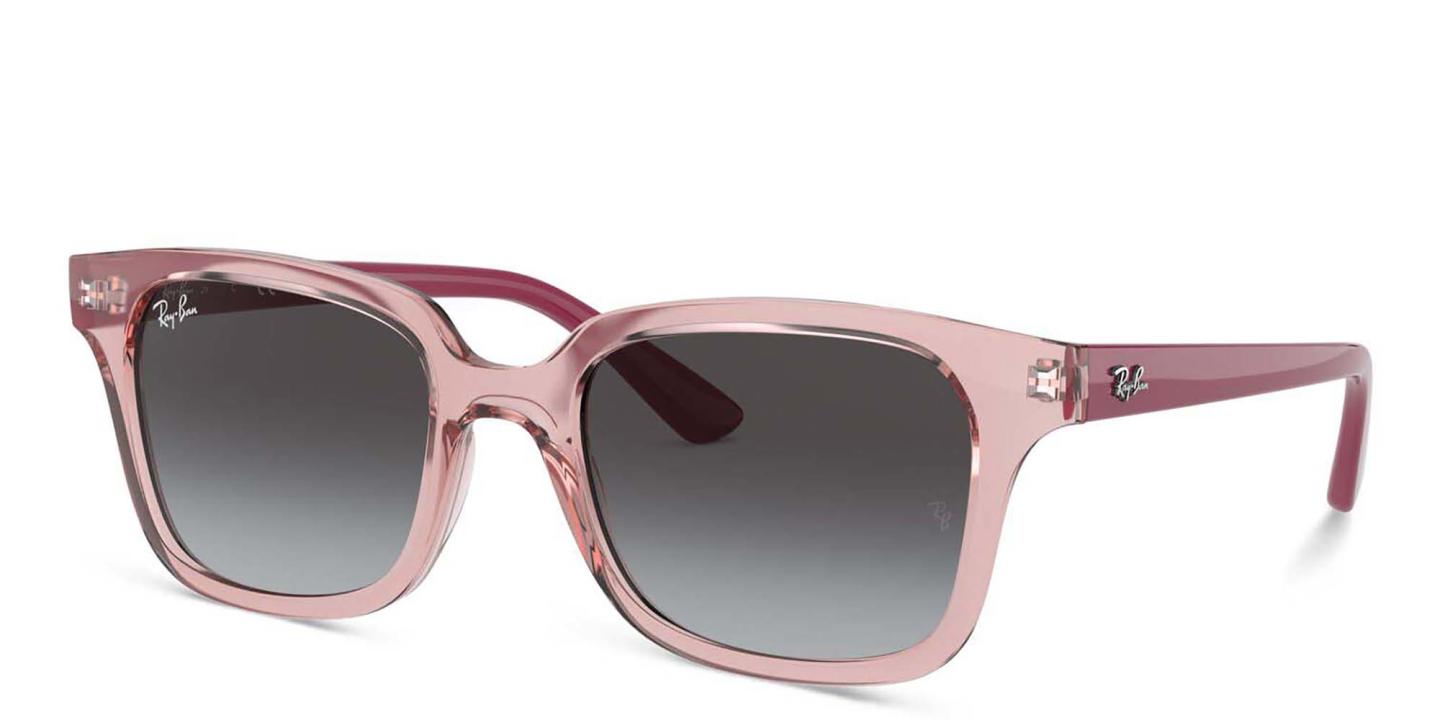 Ray-Ban Junior Kids Square Sunglasses in Transparent Pink – Product Photo 1