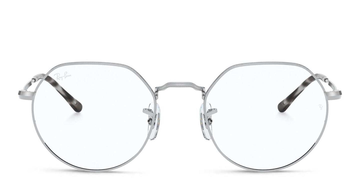 Shop Ray-Ban JACK Irregular Eyeglasses in Silver online.