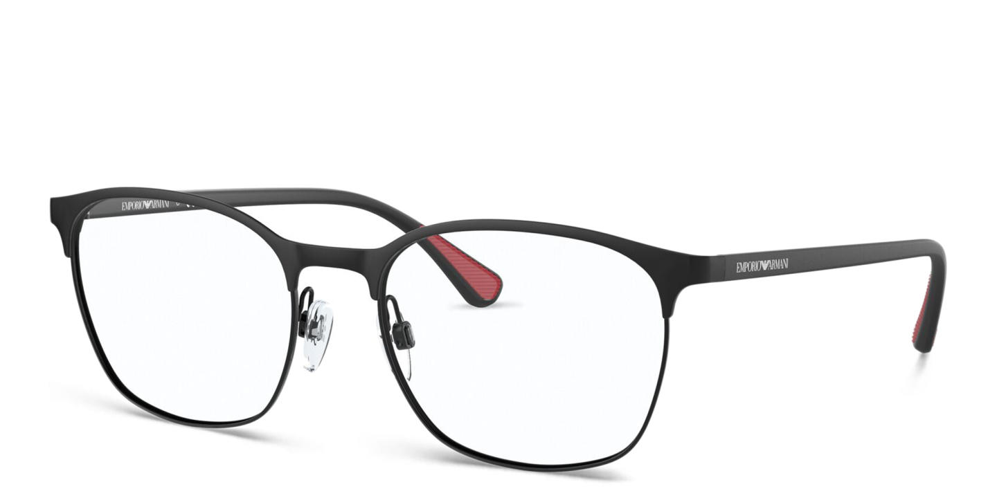 Emporio Armani Oval Eyeglasses in Matte Black – Product Photo 2