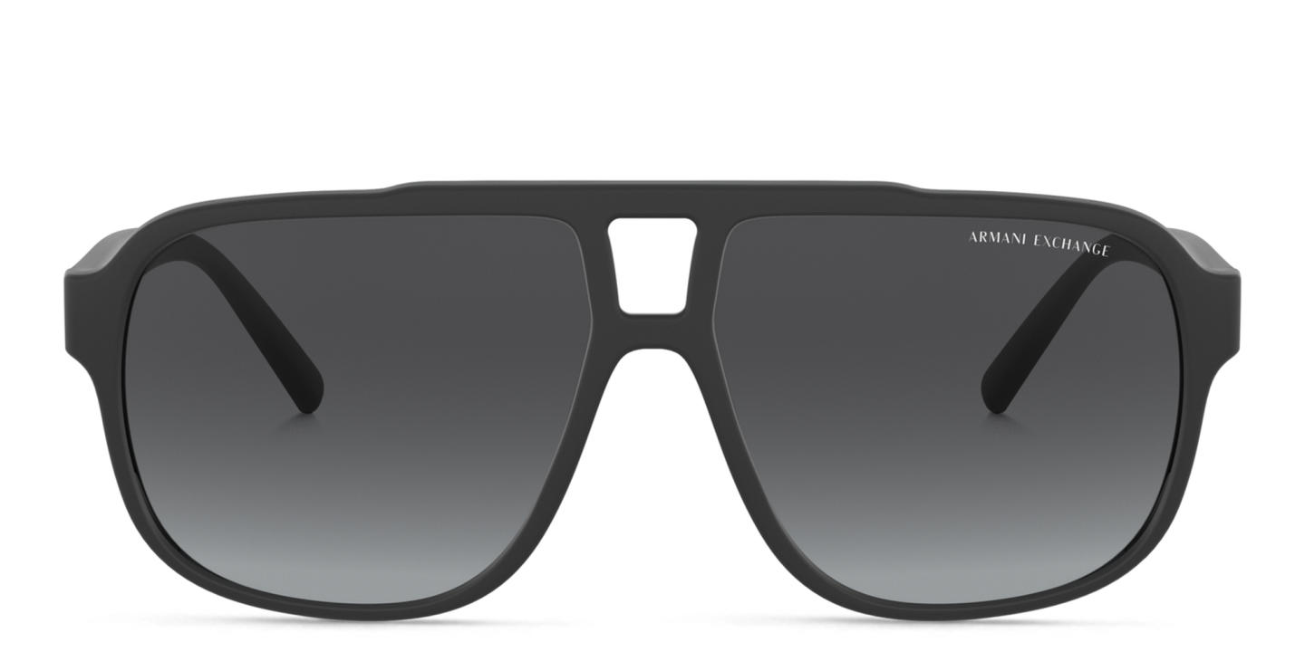 Armani Exchange A|X Logo Rectangle Sunglasses in Black – Product Photo 0