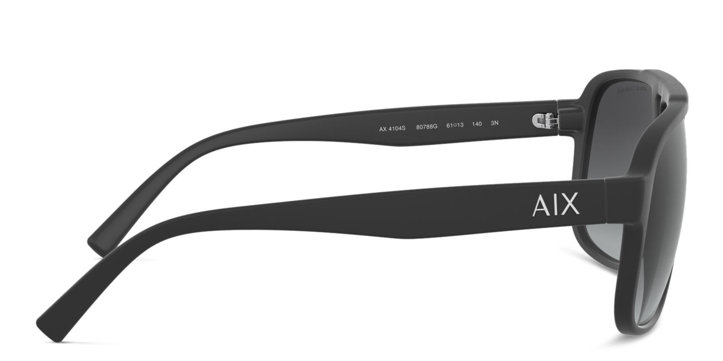 Shop Armani Exchange A|X Logo Rectangle Sunglasses in Black online.