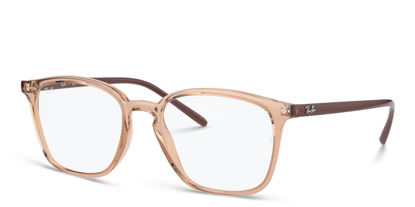 Ray-Ban Logo Signature Unisex Square Eyeglasses in Beige – Product Photo 1