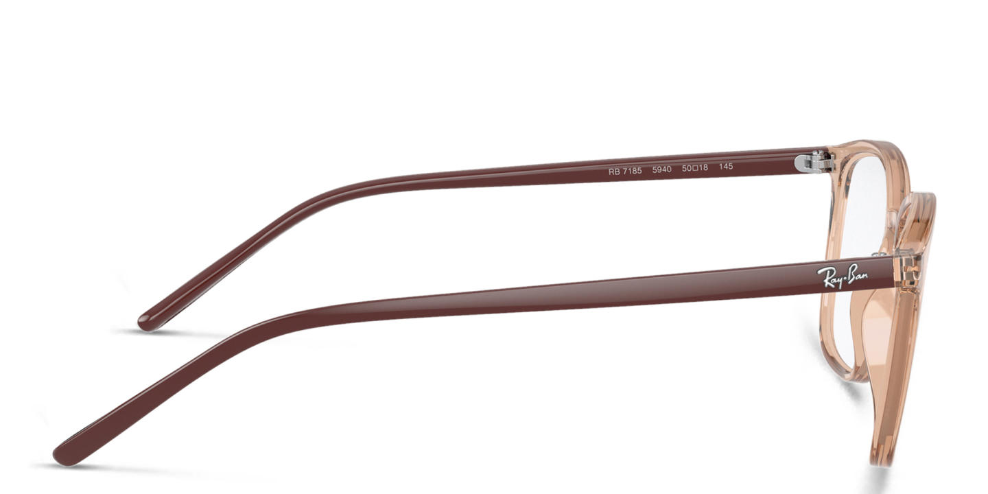 Ray-Ban Logo Signature Unisex Square Eyeglasses in Beige – Product Photo 2