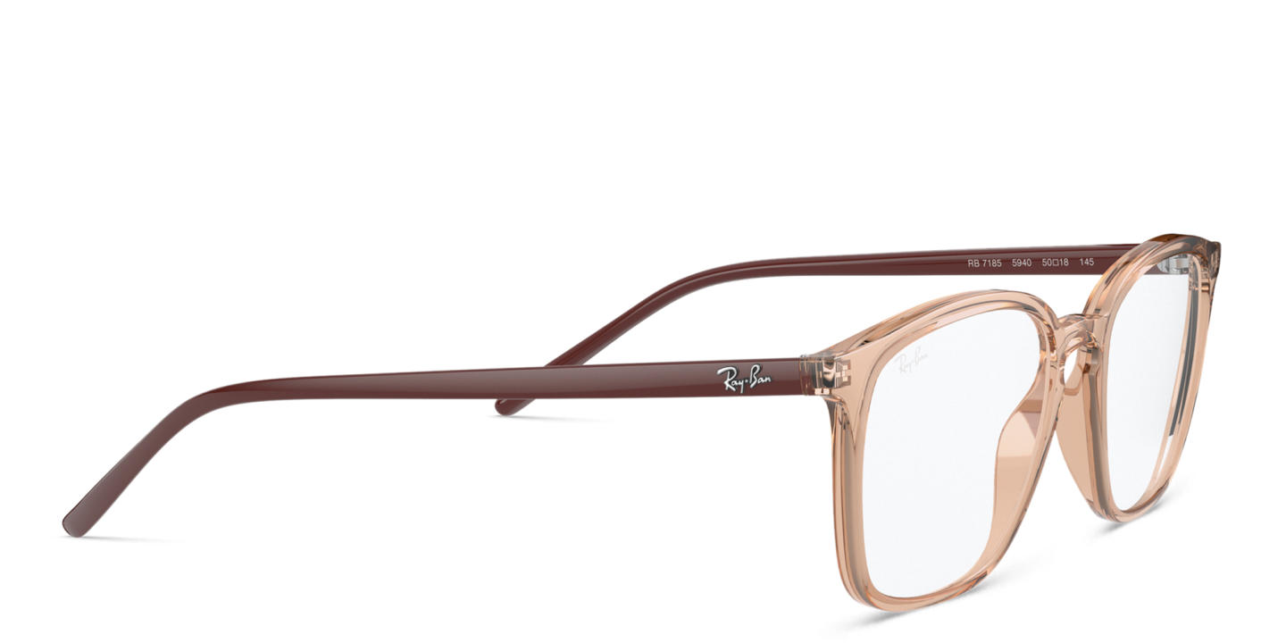 Ray-Ban Logo Signature Unisex Square Eyeglasses in Beige – Product Photo 3