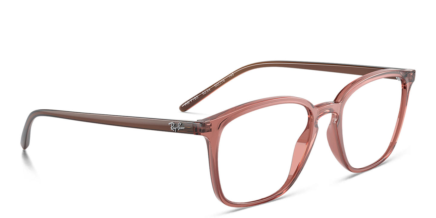 Ray-Ban Unisex Square Eyeglasses in Transparent light brown – Product Photo 3