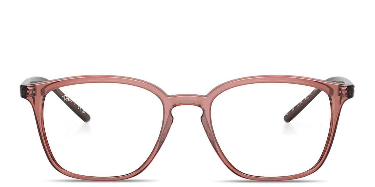 Ray-Ban Optics Unisex Square Eyeglasses in Transparent light brown – Product Photo 0