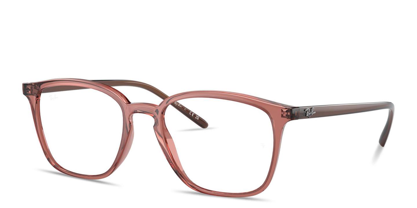 Ray-Ban Optics Unisex Square Eyeglasses in Transparent light brown – Product Photo 1