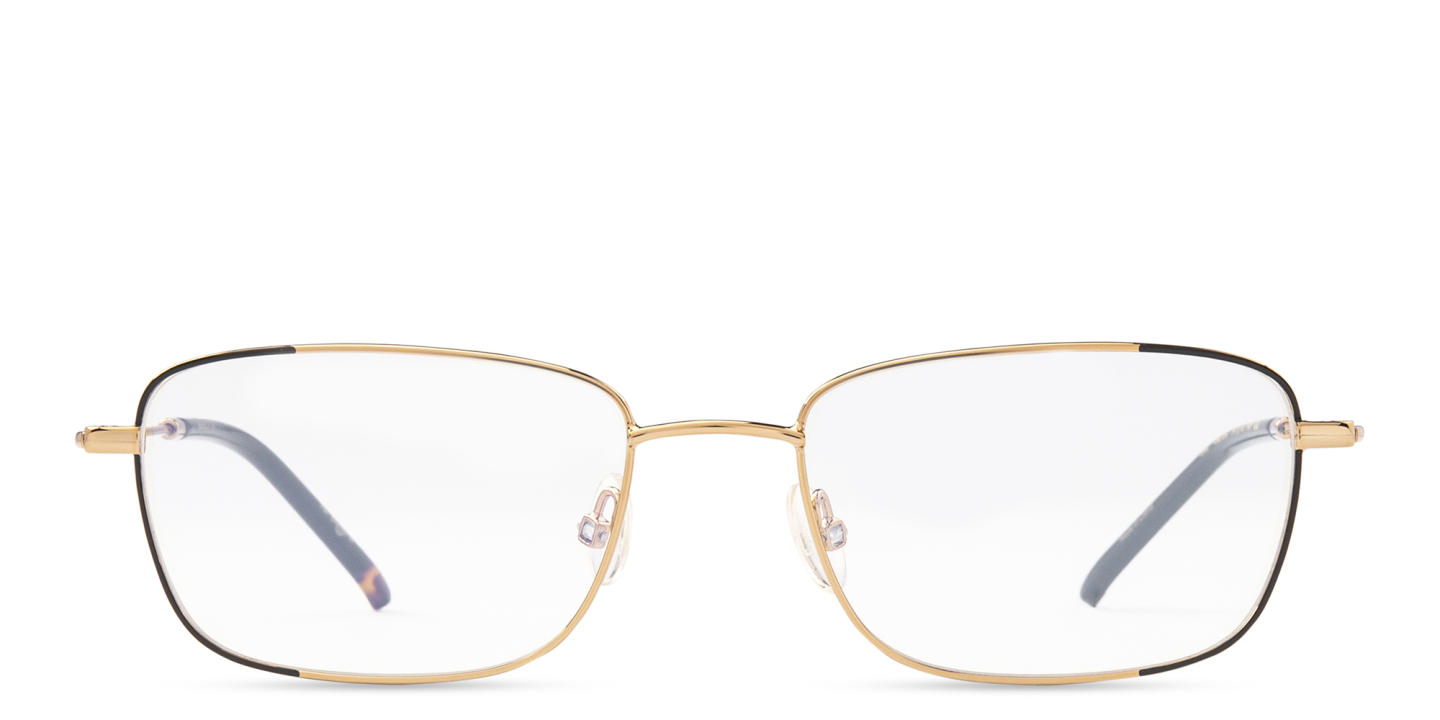 Belvie Rectangle Eyeglasses in Black Gold – Product Photo 0