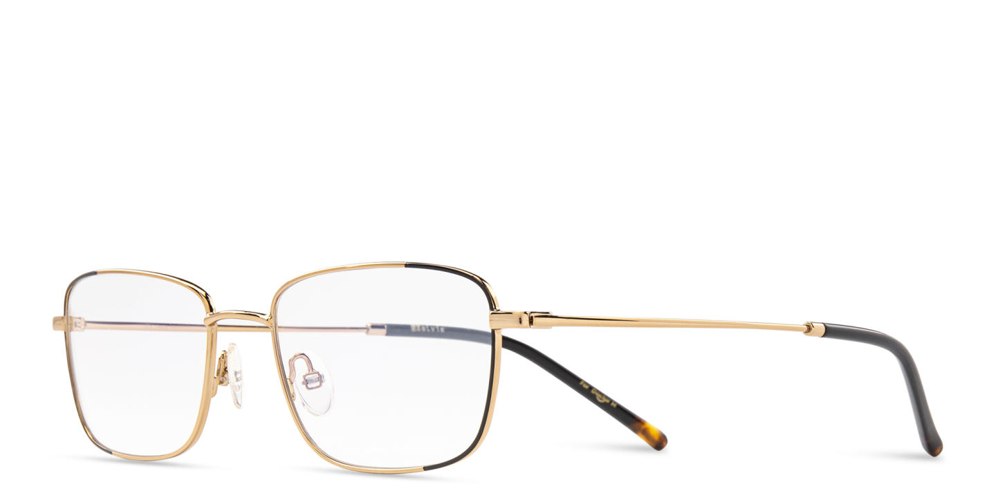 Belvie Rectangle Eyeglasses in Black Gold – Product Photo 1