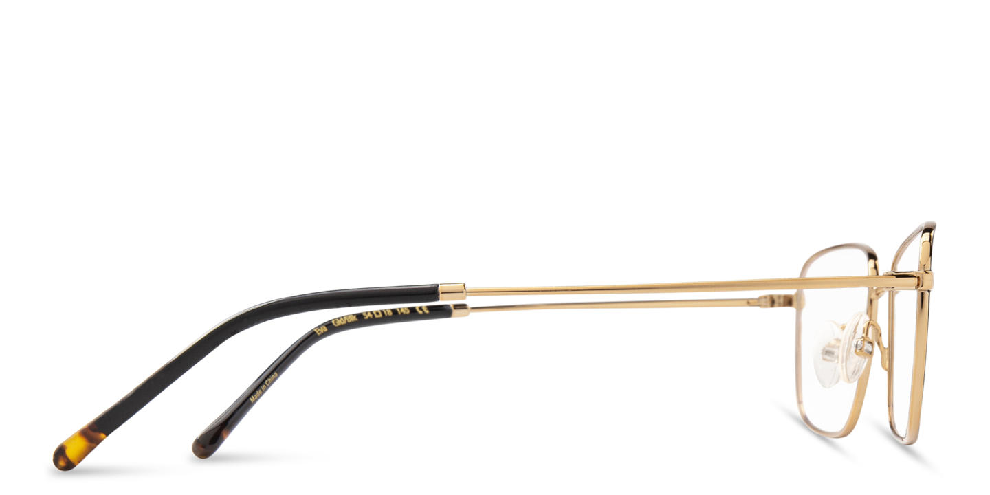 Belvie Rectangle Eyeglasses in Black Gold – Product Photo 3