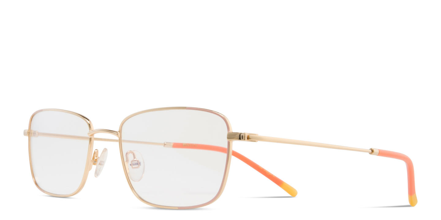 Belvie Rectangle Eyeglasses in Gold – Product Photo 1