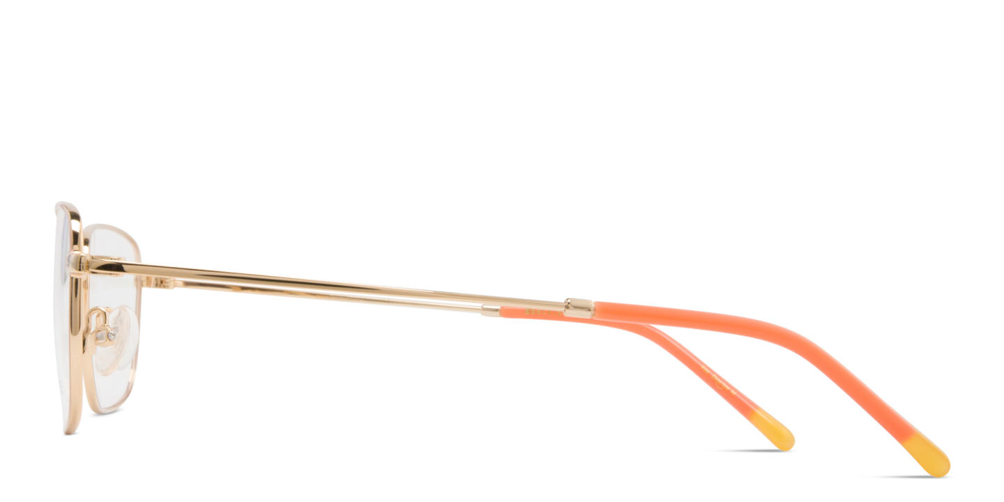 Belvie Rectangle Eyeglasses in Gold – Product Photo 2