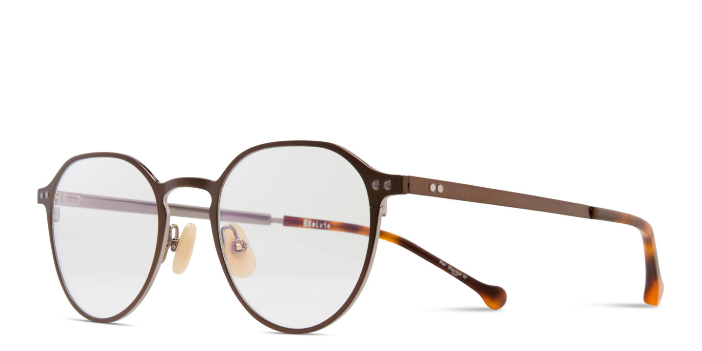 Belvie Unisex Round Eyeglasses in Brown – Product Photo 1