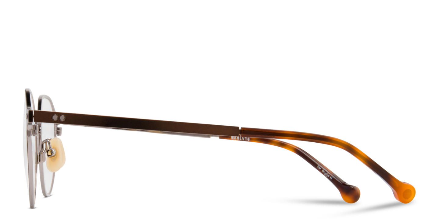 Belvie Unisex Round Eyeglasses in Brown – Product Photo 2