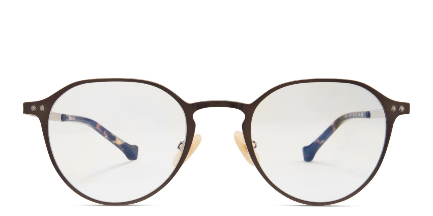 Belvie Unisex Round Eyeglasses in Dark Brown – Product Photo 0