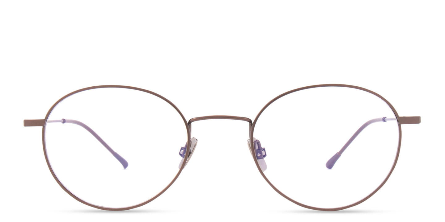 Belvie Unisex Round Eyeglasses in Brown – Product Photo 0