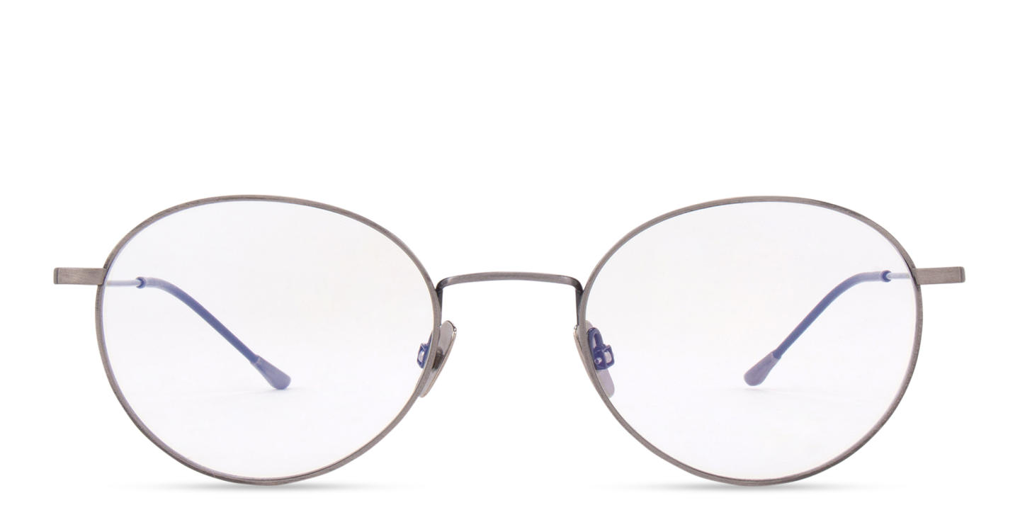 Belvie Unisex Round Eyeglasses in Silver – Product Photo 0