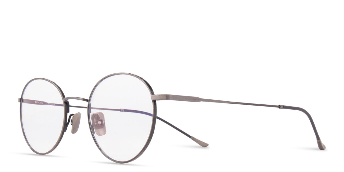 Belvie Unisex Round Eyeglasses in Silver – Product Photo 1