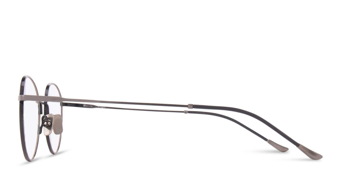 Belvie Unisex Round Eyeglasses in Silver – Product Photo 2