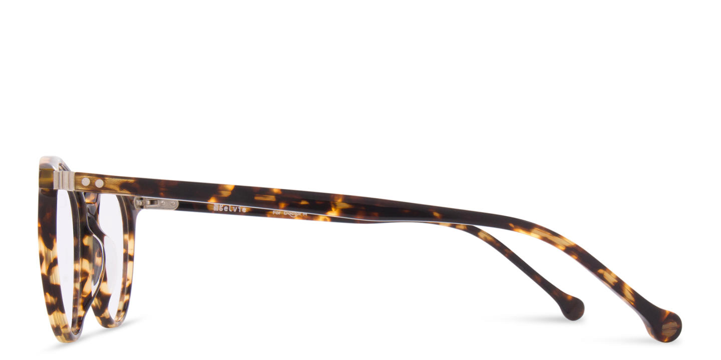 Belvie Unisex Round Eyeglasses in Tortoise – Product Photo 2