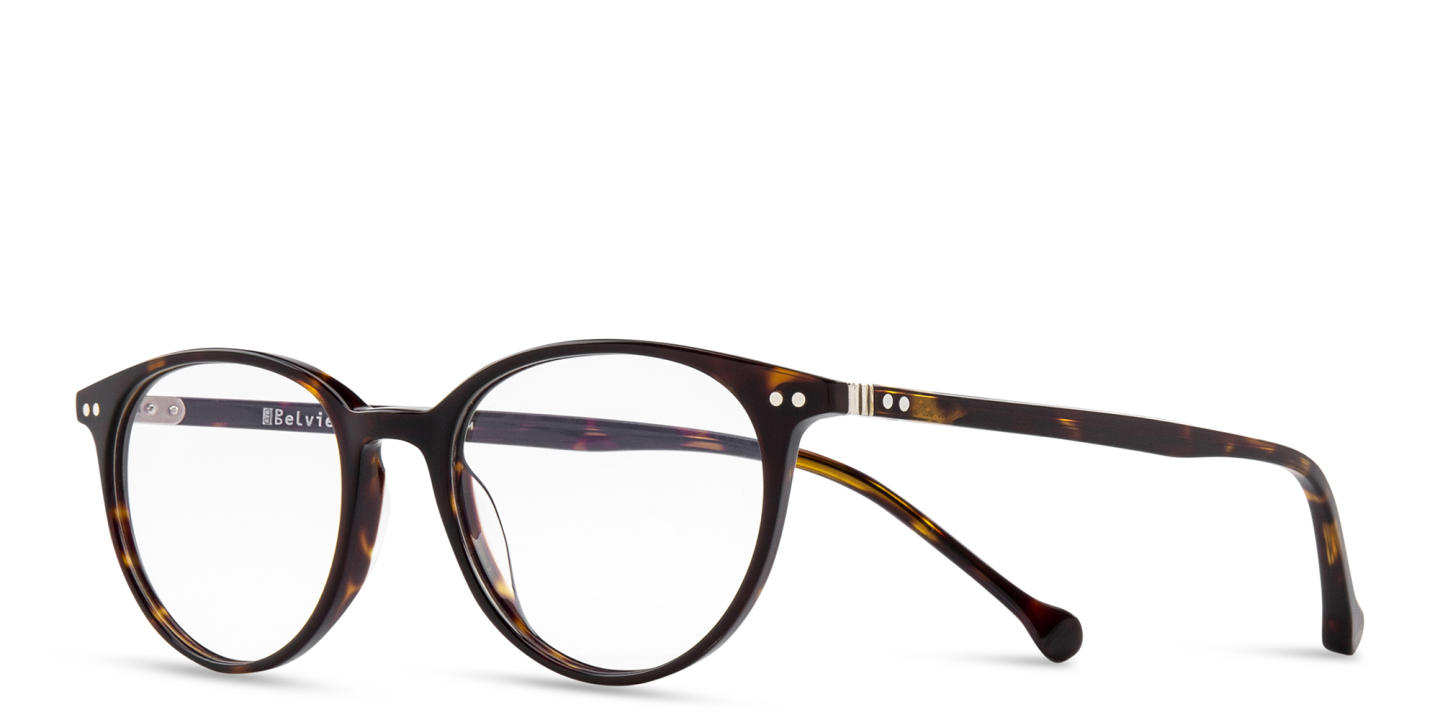 Belvie Unisex Round Eyeglasses in Havana – Product Photo 1