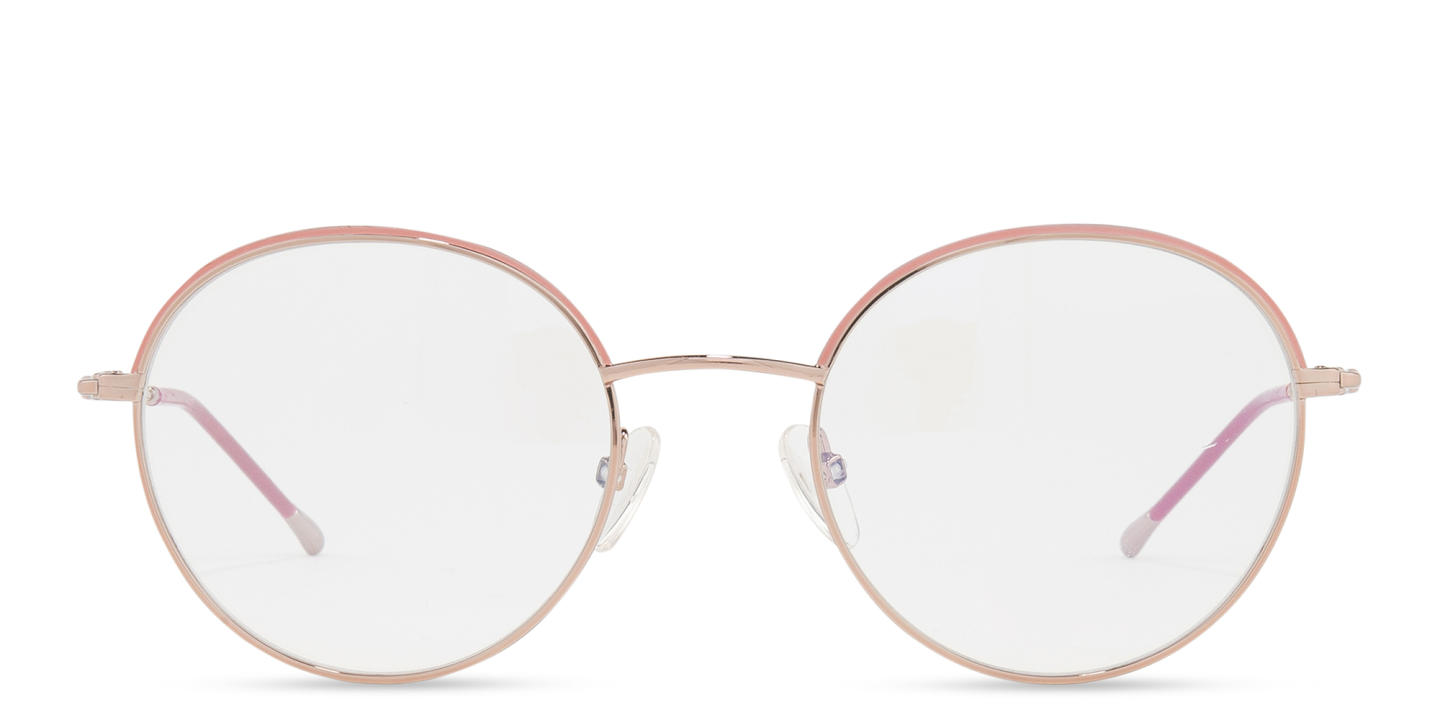Shop Belvie Round Eyeglasses in Nude online.