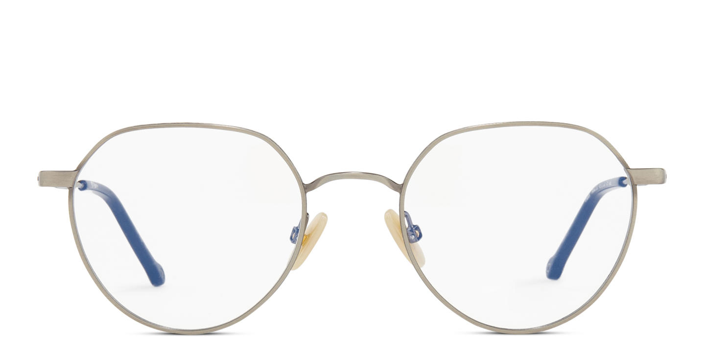 Belvie Unisex Round Eyeglasses in Silver – Product Photo 0