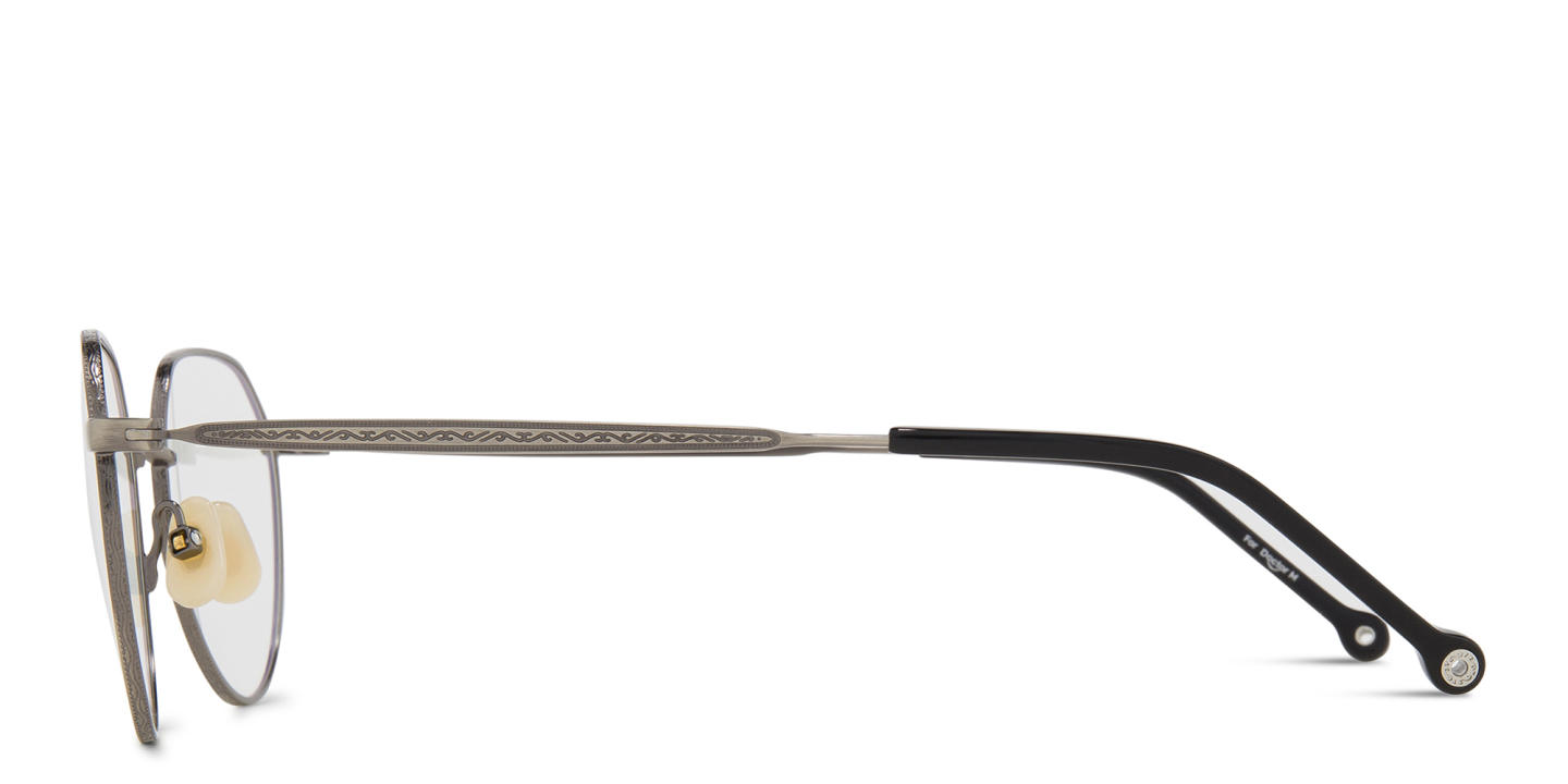 Belvie Unisex Round Eyeglasses in Silver – Product Photo 2